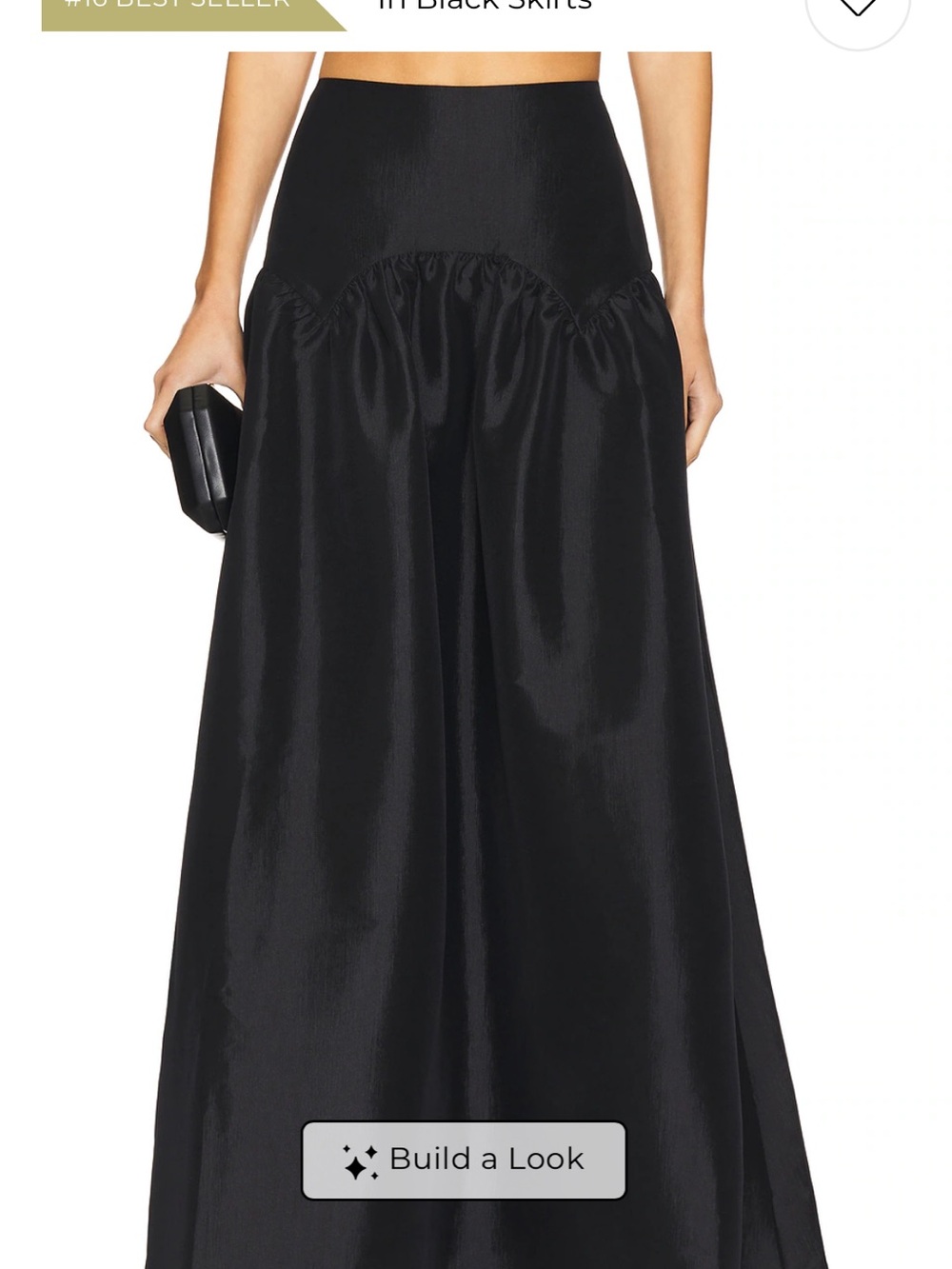 More to come Black Maxi Skirt with Gathered Full Silhouette